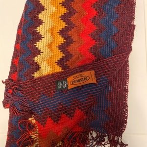 Maroon/rainbow Missoni Wool and Silk Scarf